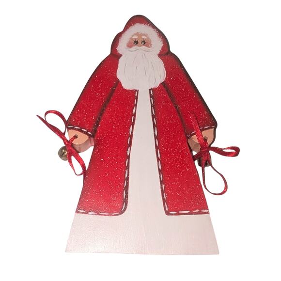 Hand Painted Wooden Cutout Old World Christmas Santa Claus Shelf Sitter 6.5 inch - Picture 1 of 5